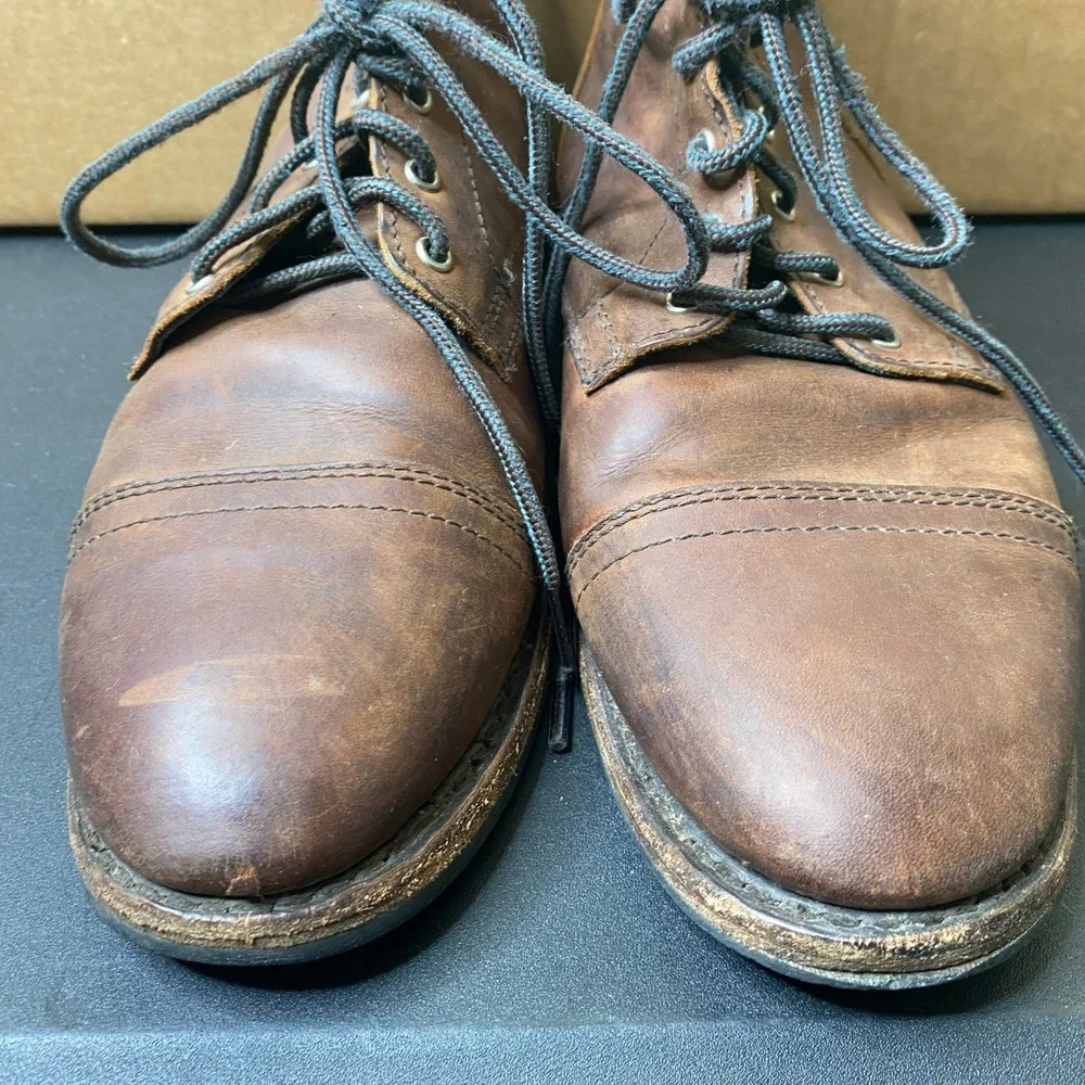 Thursday Boot Co Captain Brown Leather Lace Up Cap Toe Boots Mens 11 19021 903 4